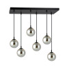 Suspension Design  Cosmo Métal 6 lampes Boules Argentées Style Chic 