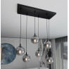 Suspension Design  Cosmo Métal 6 lampes Boules Argentées Style Chic 