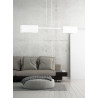 Suspension Design Tolos Métal 2 lampes Rectangles Déportées Blanches Style Minimaliste 