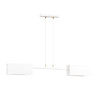 Suspension Design Tolos Métal 2 lampes Rectangles Déportées Blanches Style Minimaliste 