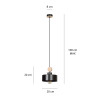 Suspension Design Tuniso Métal/Bois une Lampe Noire Style Scandinave 