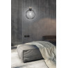 Suspension Design Barbade Métal et bois une Lampe Ronde Cage Noiree Style Moderne 