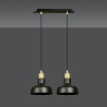 Suspension Design  Ibor Métal 2 lampes Coupoles Filiformes Noires Style Moderne 