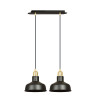 Suspension Design  Ibor Métal 2 lampes Coupoles Filiformes Noires Style Moderne 