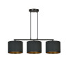 Suspension Design Hilde Métal 3 lampes Cylindres Noires Style Moderne 