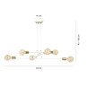 Suspension Design Vesio Métal 6 lampes Boules Blanches Style Minimaliste 