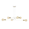 Suspension Design Vesio Métal 6 lampes Boules Blanches Style Minimaliste 