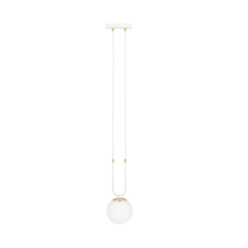 Suspension Design Glam Métal une Lampe Boule Suspendue Blanc Style Chic 