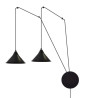 Suspension Design Abramo Métal  2 lampes Coniques Déportées Noires Style Moderne 