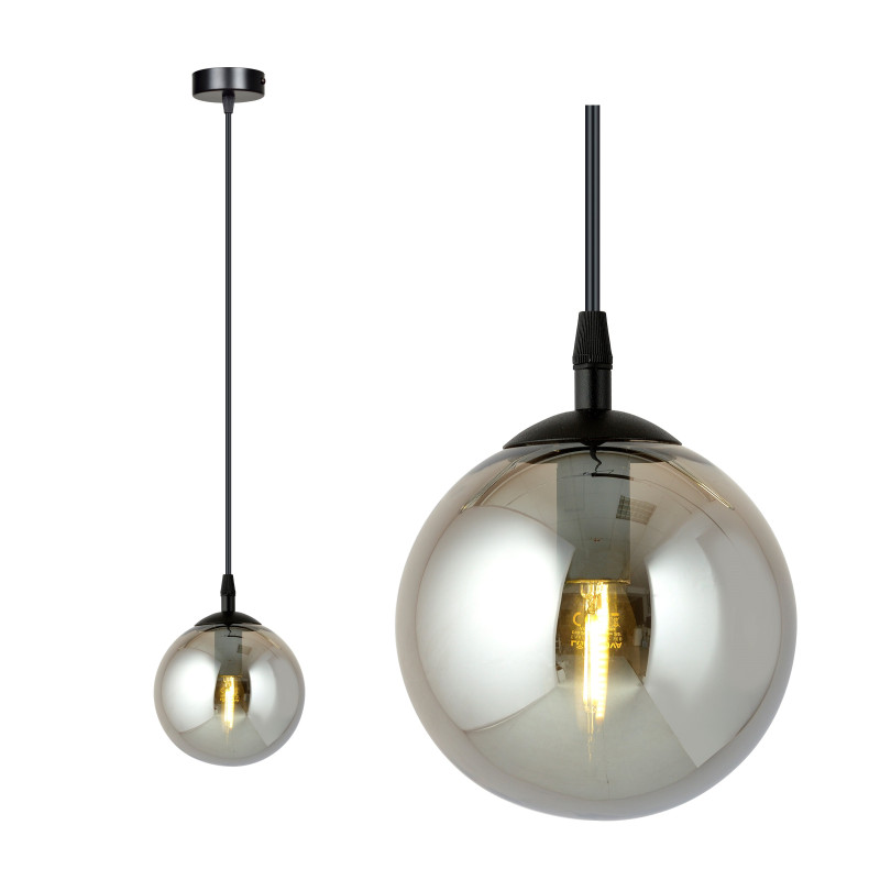 Suspension Design Cosmo Métal une Lampe Boule Argentée Style Chic 