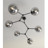 Plafonnier Design Space Métal 6 lampes Boules Destrucutré Argentées Style Chic 