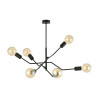 Plafonnier Design Frix Métal 6 lampes Déportées Noires Style Moderne 