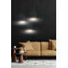 Suspension Design Hilde Métal 3 lampes Cylindres Noires Style Moderne 