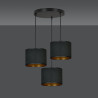 Suspension Design Hilde Métal 3 lampes Cylindres Noires Style Moderne 