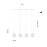 Suspension Design Glam Métal 4 lampes Boules Filiformes Blanches Style Chic 