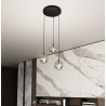 Suspension Design  Cosmo Métal 3 lampes Boules Argentées Style Chic 