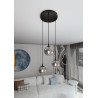 Suspension Design  Cosmo Métal 3 lampes Boules Argentées Style Chic 