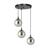 Suspension Design  Cosmo Métal 3 lampes Boules Argentées Style Chic 