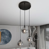 Suspension Design  Cosmo Métal 3 lampes Boules Argentées Style Chic 