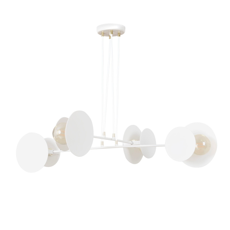 Suspension Design Idea Métal  4 lampes Blanches Style Moderne 