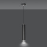 Suspension Design Kibo Métal une Lampe Tube Noire/CHROME Style Moderne 