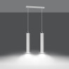 Suspension Design Luna Métal 2 lampes Tubes Blanches Style Industriel 