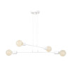 Suspension Design Multipo Métal  4 lampes Boules Blanches Style Chic 