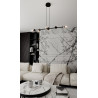 Suspension Design  Rossi Métal 6 lampes Boules Transparentes Style Chic 