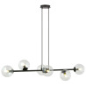 Suspension Design  Rossi Métal 6 lampes Boules Transparentes Style Chic 