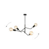 Plafonnier Design Frix Métal 4 lampes Déportées Noires Style Moderne 