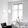 Suspension Design Bolero Métal et Bois 2 lampes Blanches Style Moderne 