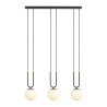 Suspension Design Glam Métal 3 lampes Boules Filiformes Blanches Style Chic 