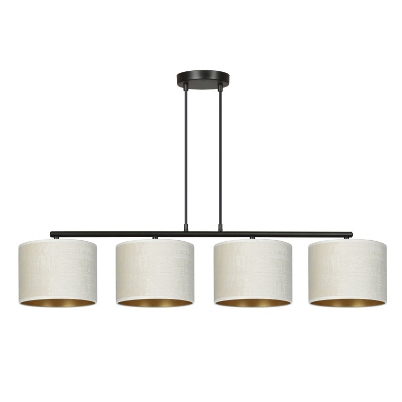 Suspension Design Hilde Métal 4 lampes Cylindres Blanches Style Moderne 