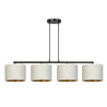 Suspension Design Hilde Métal 4 lampes Cylindres Blanches Style Moderne 