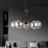 Suspension Design Nova Métal 5 lampes Boules Argentées Style Chic 