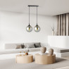 Suspension Design  Cosmo Métal 2 lampes Boules Argentées Style Chic 