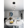 Suspension Design  Cosmo Métal 4 lampes Boules Transparentes Style Chic 