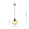 Suspension Design Cosmo Métal une Lampe Boule Ambrée Style Chic 