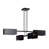 Suspension Design Tolos Métal 4 lampes Rectangles Déportées Noires Style Minimaliste 