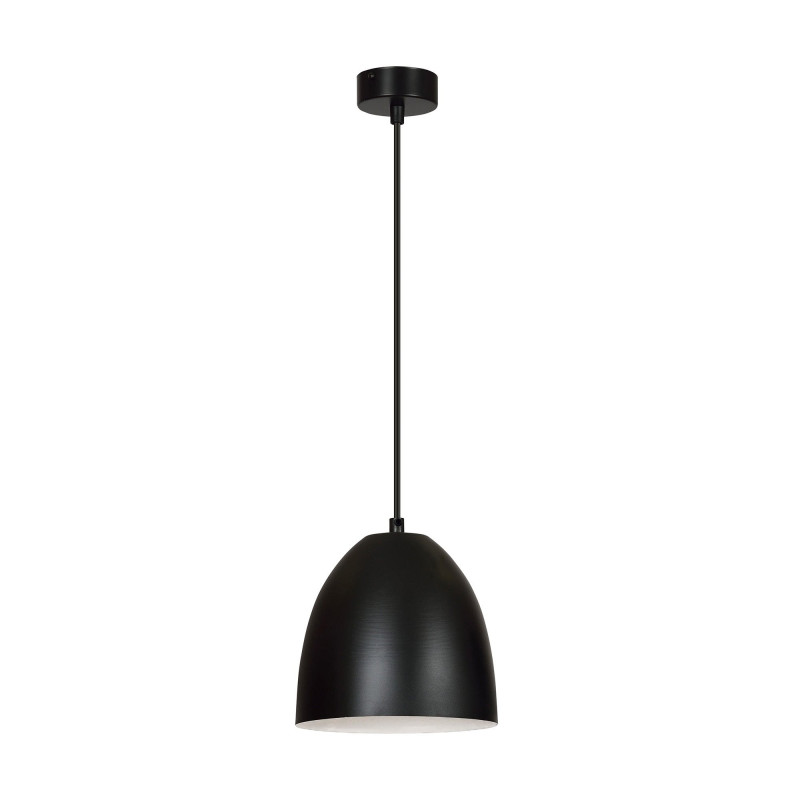 Suspension Design Ystad Métal une Lampe Cloche Noire et Blanche Style Moderne