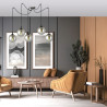 Suspension Design  Gigi Métal 5 lampes Boules Argentées Style Chic 