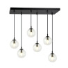 Suspension Design  Cosmo Métal 6 lampes Boules Transparentes Style Chic 