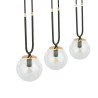 Suspension Design Glam Métal 3 lampes Boules Filiformes Transparentes Style Chic 