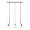 Suspension Design Glam Métal 3 lampes Boules Filiformes Transparentes Style Chic 