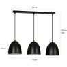 Suspension Design Ystad Métal 3 lampes Cloches Noires et Blanches Style Moderne