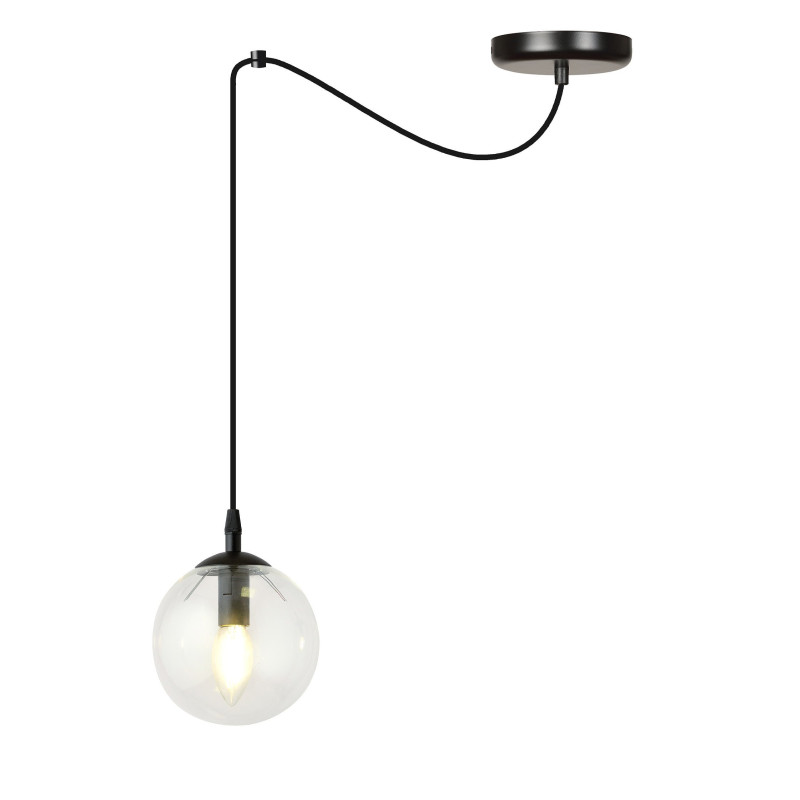 Suspension Design Gigi Métal une Lampe Boule Transparente Style Chic 