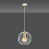 Suspension Design Albio Métal une Lampe Rond Cage Blanc Style Moderne 