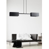 Suspension Design Tolos Métal 2 lampes Rectangles Déportées Noires Style Minimaliste 