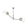 Plafonnier Design Hunter Métal 2 lampes Boules Argentées Style Chic 