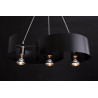 Suspension Design Vixon Métal 3 lampes Entrelacées Noires Style Moderne 